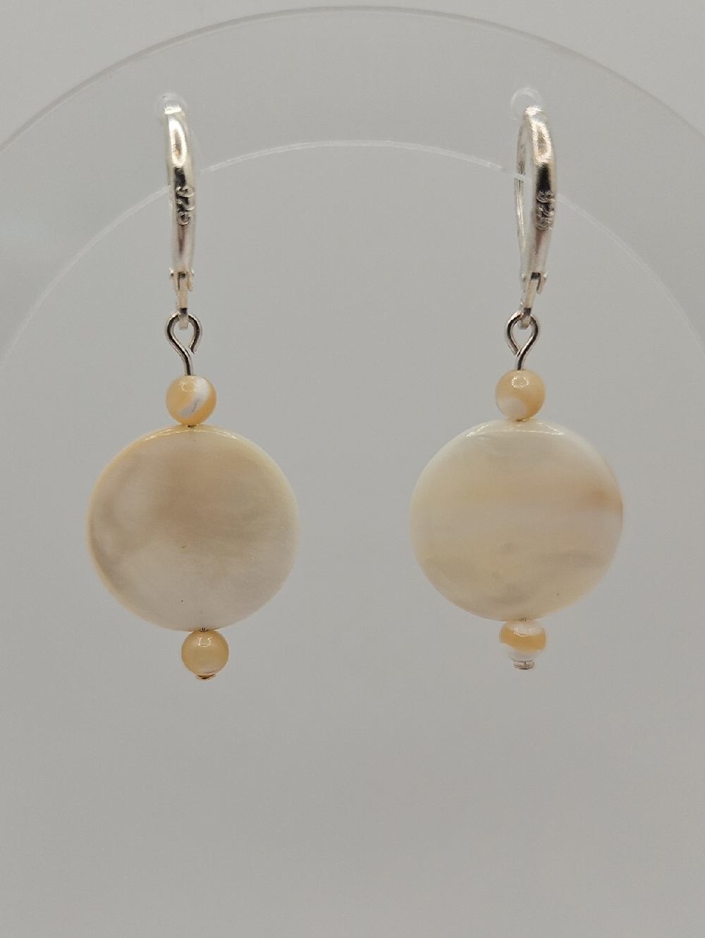 Shell coin Drop Earrings - Picture 6 of 9